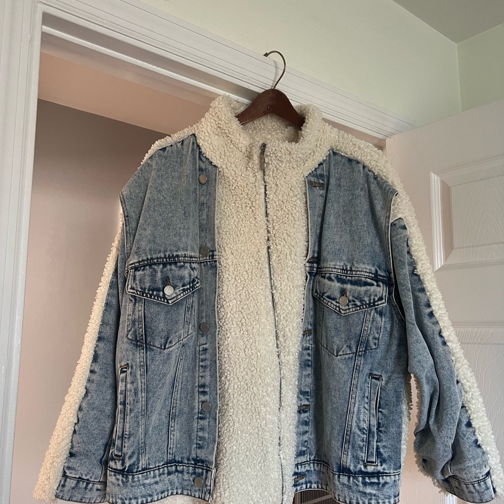 Denim Sherpa Lined Jacket